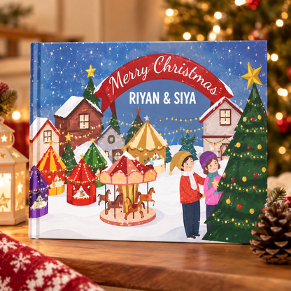 Merry Christmas — Personalised Christmas Book for 2 Kids