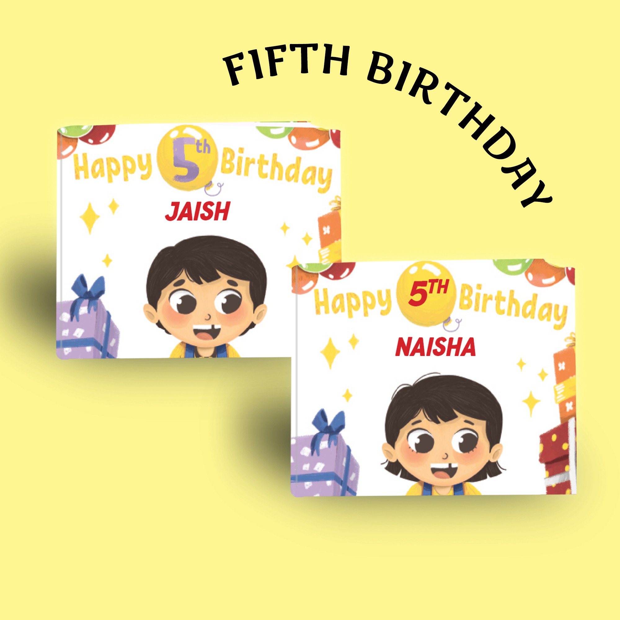 "Happy 5th Birthday" Personalised Birthday Book