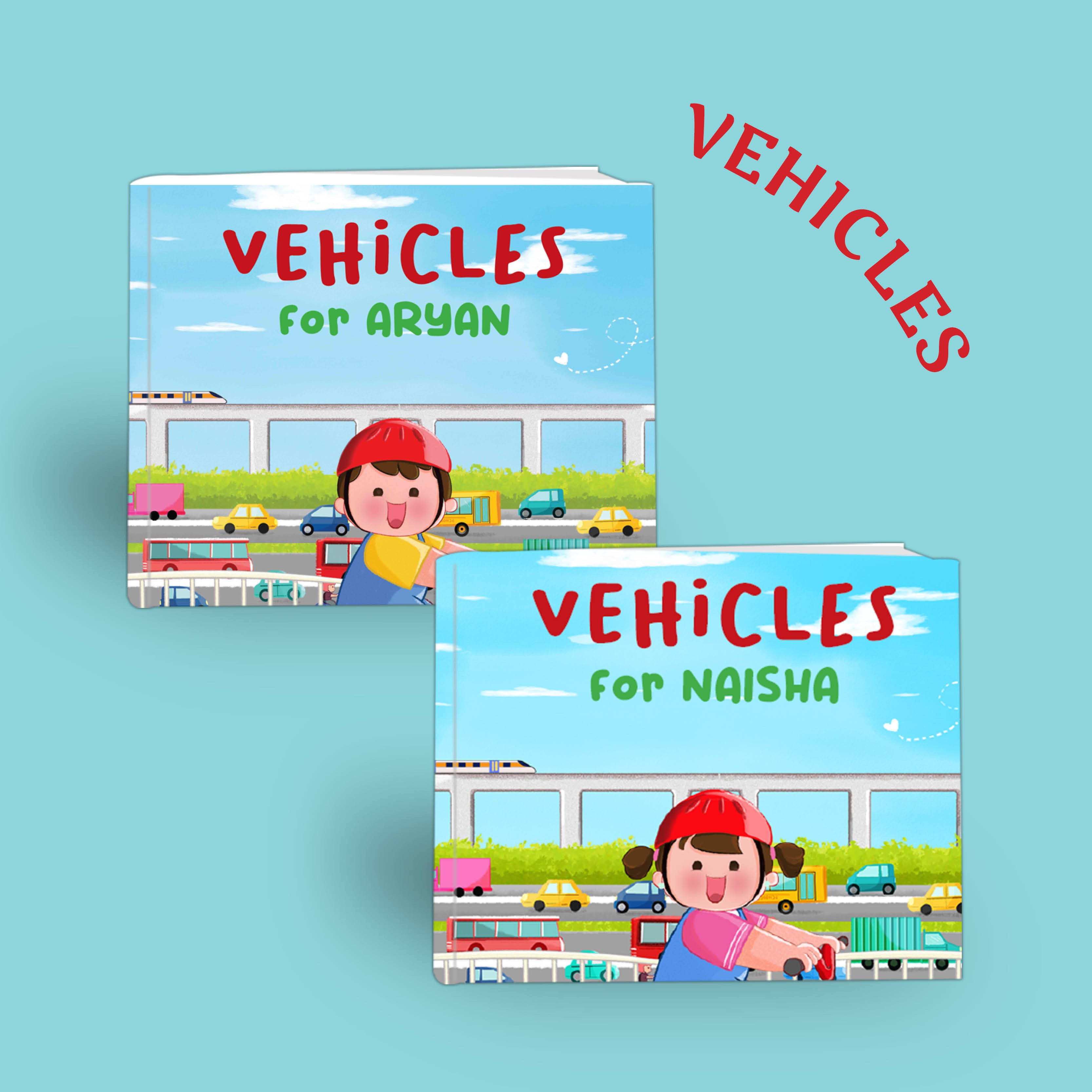 Vehicles Personalised Book