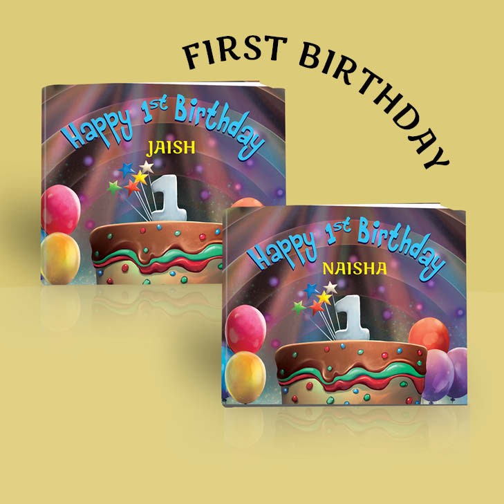 "Happy 1st Birthday" Personalised Birthday Book