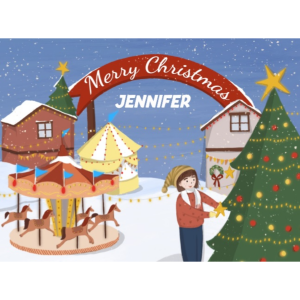 "Merry Christmas" - Personalized upto 2 children